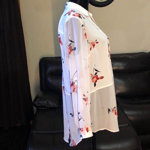 Candies Long Sleeve Floral Blouse Size XL - Picture 2 of 5
